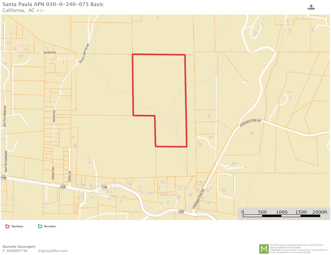 00 Koenigstein Road, OTHER - SEE REMARKS, California 93060, ,Lots And Land,For Sale,Koenigstein Road,40963571
