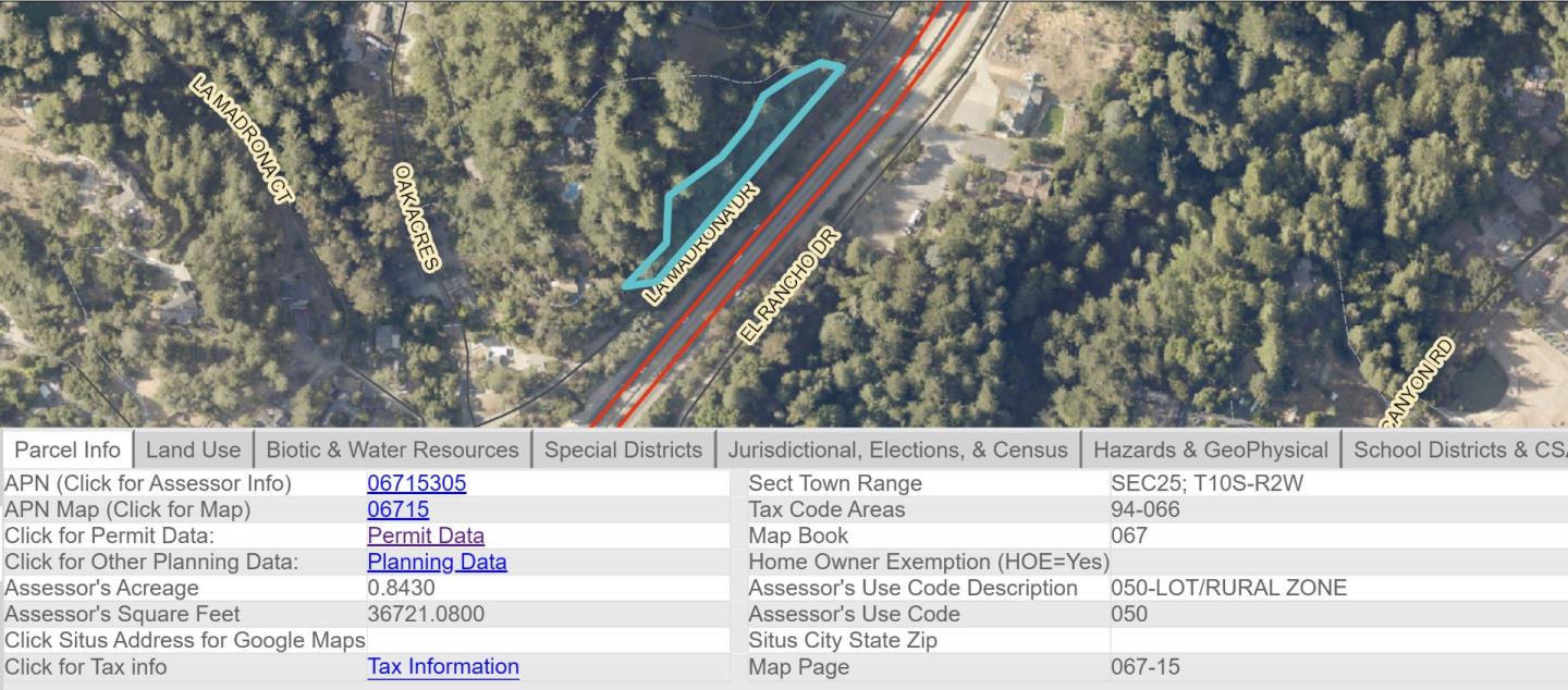 0 La Madrona Drive, SCOTTS VALLEY, California 95066, ,Lots And Land,For Sale,La Madrona Drive,40963554
