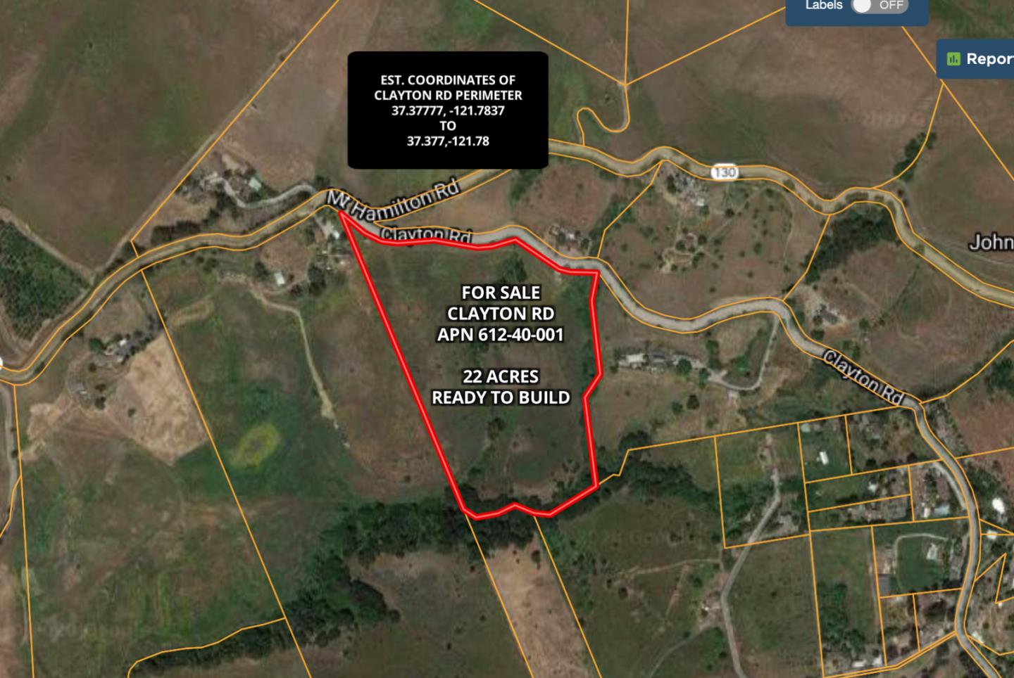 15475 Clayton Rd, SAN JOSE, California 95127, ,Lots And Land,For Sale,Clayton Rd,40962017