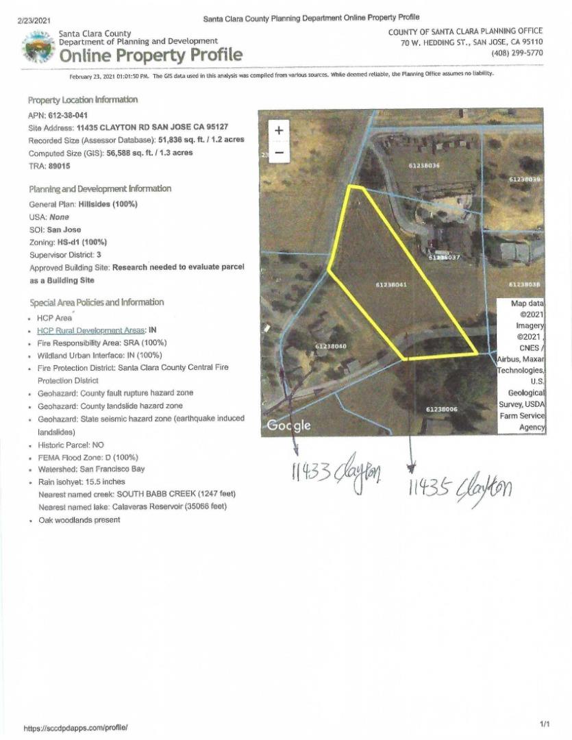 11435 Clayton Road, SAN JOSE, California 95127, ,Lots And Land,For Sale,Clayton Road,40963471