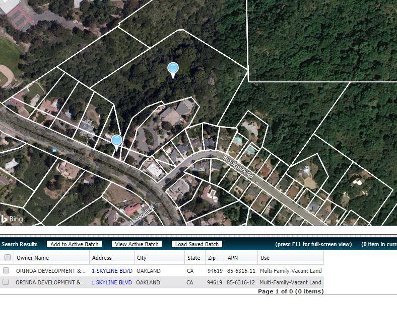 1 & 2 Skyline Boulevard, OAKLAND, California 94619, ,Lots And Land,For Sale,Skyline Boulevard,40964028