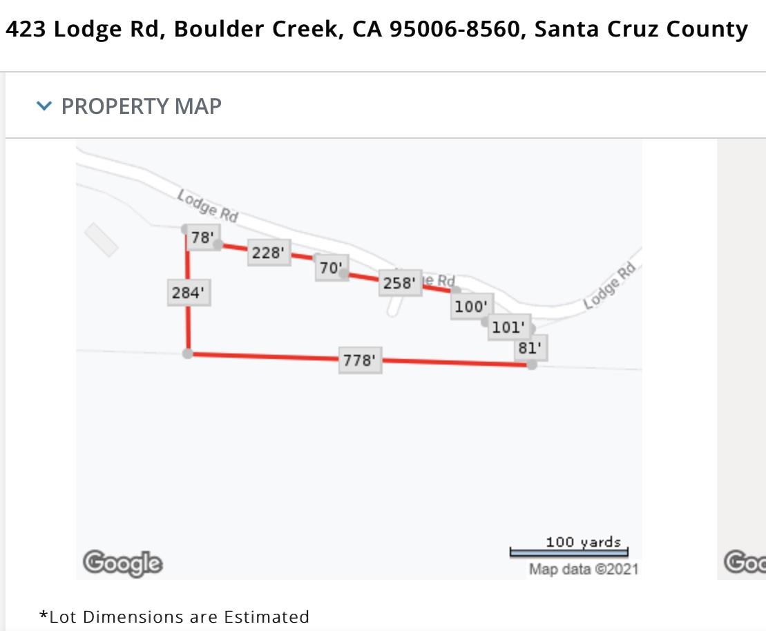423 Lodge Rd, BOULDER CREEK, California 95006, ,Lots And Land,For Sale,Lodge Rd,40964779