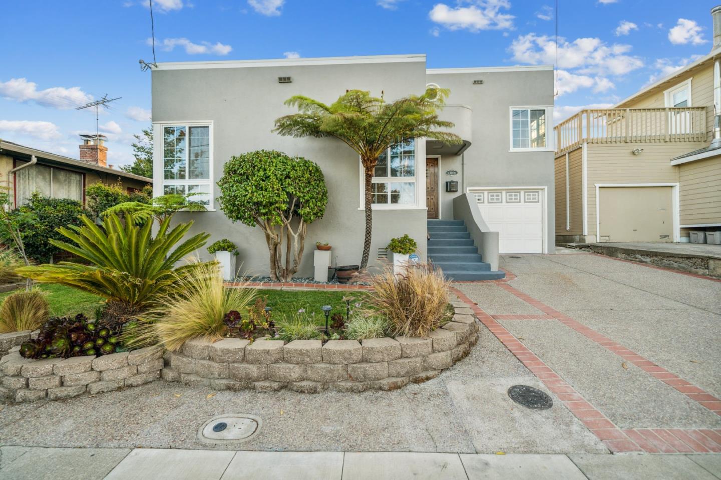 This beautiful 3 bedroom, 2 baths modern home is located on tree lined Elm avenue in Sunny San Bruno.  Feature include a remodeled kitchen with recessed lighting, quartz countertops, new sink, faucet, and new vinyl flooring.  The living room has a warm fireplace and vaulted ceilings with freshly stained hardwood floors.  The rear part of the house has an office or den, with a bedroom and bath on the first floor.  The upstairs has a large master bedroom, generous bathroom with an oversized shower and tub with jets.  The backyard is a green paradise with a patio area, faux grass, two storage sheds and both sun and shaded structure.  Owner believes the property is more than 1800 sf, on the buyer to confirm.  Disclosures available at https://app.disclosures.io/link/141-Elm-Avenue-57ro613p offers reviewed as they come.